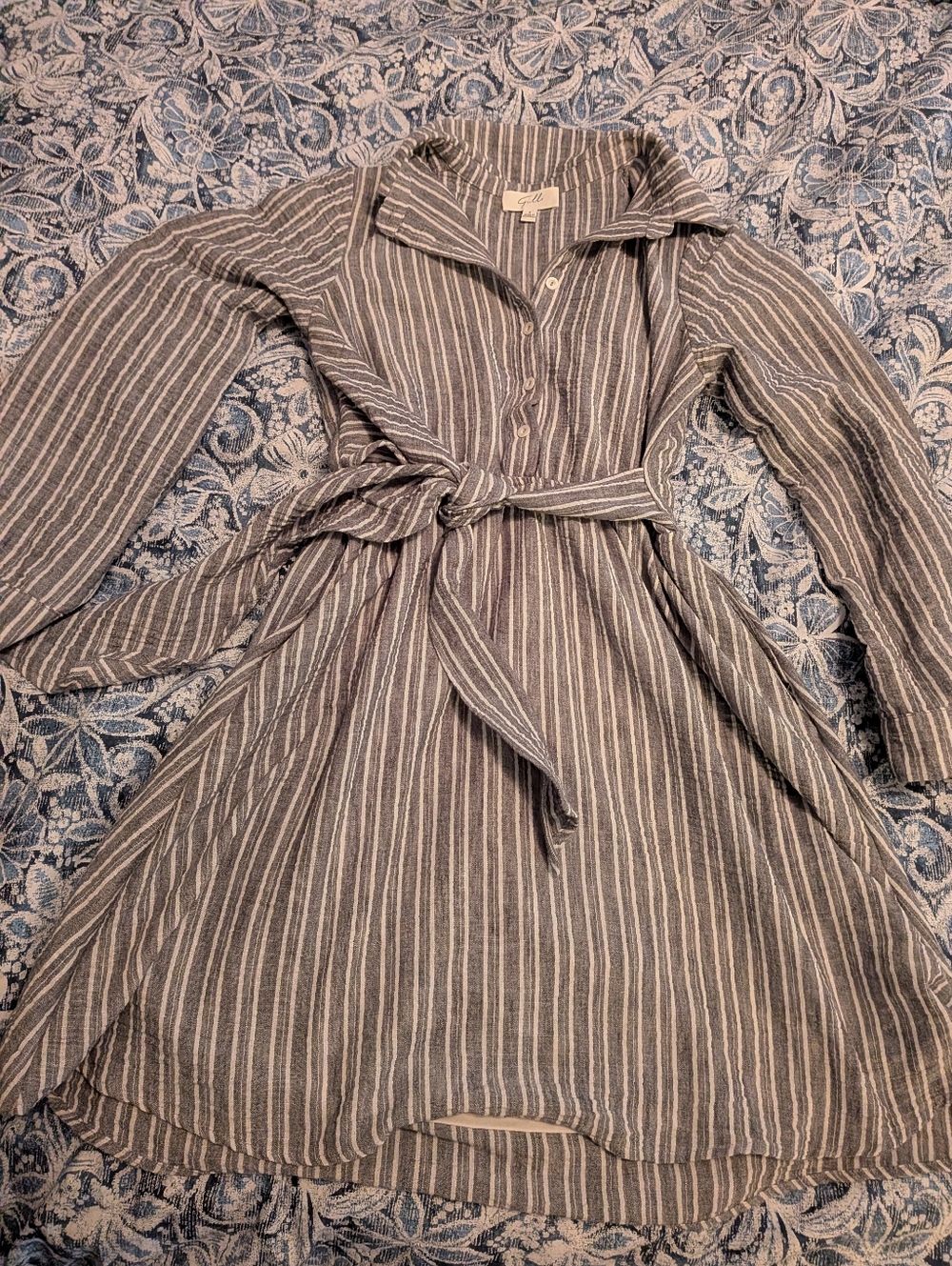 Button Up Long Sleeve Shirt Dress